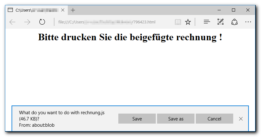 html datoteka v brskalniku prenese .js datoteko