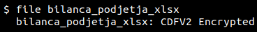 Primer Excel dokumenta z zaščitenimi celicami brez nastavljenega gesla iz katerega je razvidno, da je dokument šifriran